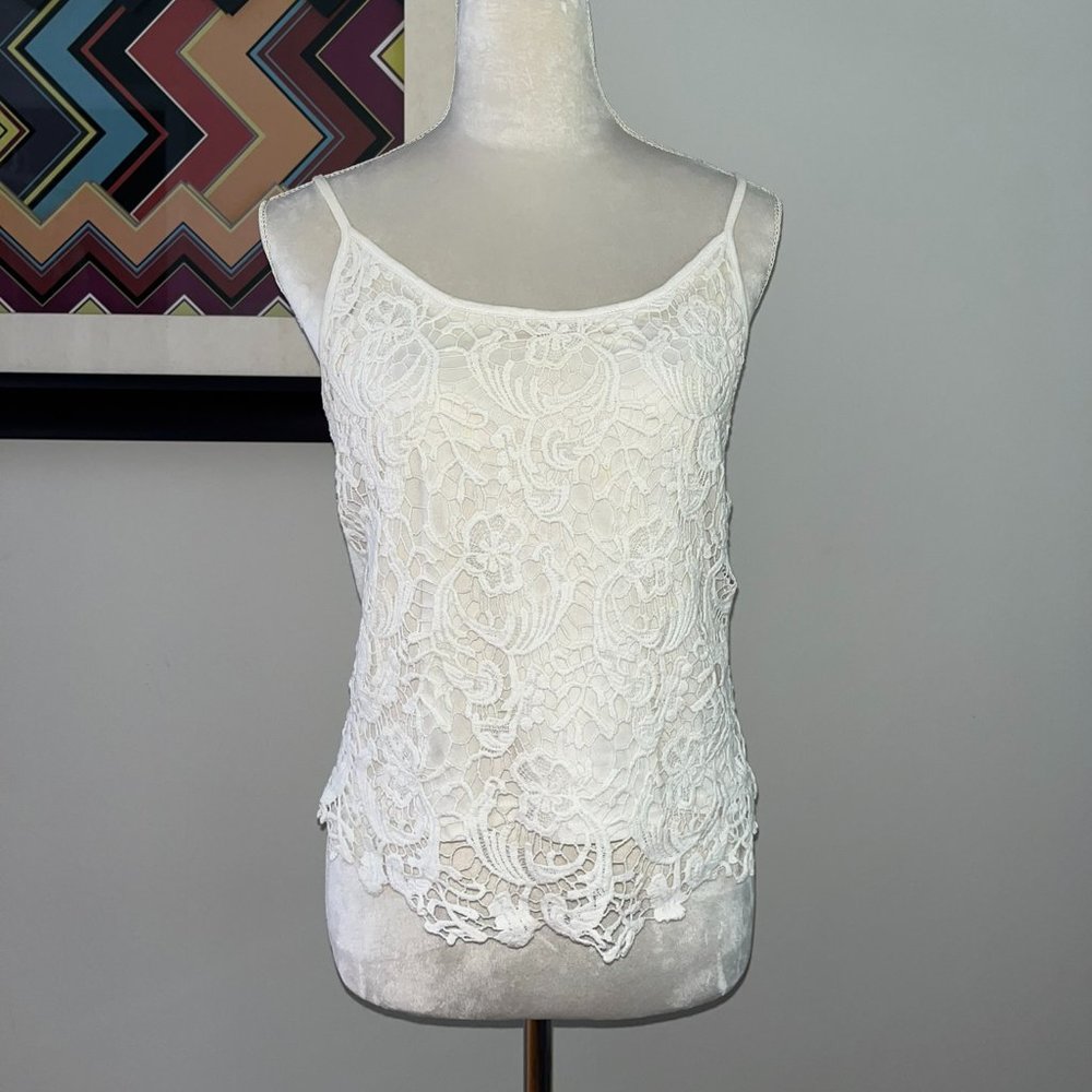 Mossimo Cream Lace Tank Top S